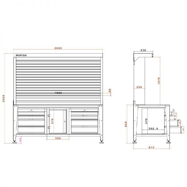میز کار D-C801-L حرفه ای